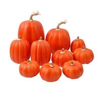 10Pcs Artificial Pumpkins - Realistic Fall Harvest Table Decorations