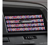 10PCS Auto Interno Sfiato Uscita Cover Bordo Strass Cristallo Strisce Universale