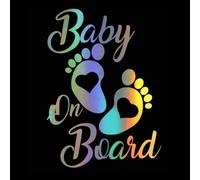 10pcs Baby On Board Warning Car Sticker Riflettente Scratch Body Sticker (Laser)