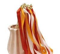 10pcs Bacchetta Colorata Con Campane Bastoncini di Nastro di Seta Forniture Cerimonia di Nozze Decorativo Twirling Streamers Decorazione Bacchetta Di Nozze Con Campane