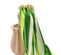 10pcs Bacchetta Colorata Con Campane Bastoncini di Nastro di Seta Forniture Cerimonia di Nozze Decorativo Twirling Streamers Decorazione Bacchetta Di Nozze Con Campane