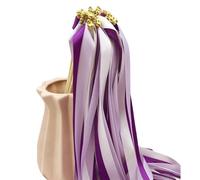 10pcs Bacchetta Colorata Con Campane Bastoncini di Nastro di Seta Forniture Cerimonia di Nozze Decorativo Twirling Streamers Decorazione Bacchetta Di Nozze Con Campane