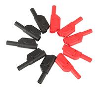 10pcs Banana Plugs, 4mm Brass Banana Plug Connectors with Insulated Safety Protection Shrouded for 14AWG Wire, Red, Black