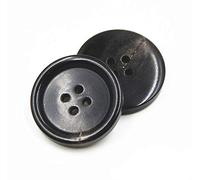 10PCS Bottoni di Vestiti - Moda Corno Cucire Pulsante 4 Fori a Forma di Pulsante con Pulsante Set per Uomo donna Maglioni, Uniforme, Camicia, Giacca, Cappotto e Giacca (Nero, 25mm)