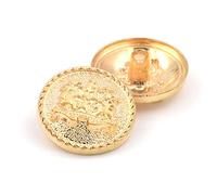 10PCS Bottoni Vestiti - Bottone in Metallo con Bottoni a Forma di Pulsante per Cucire Moda per Blazer, Cappotto, Divisa, Camicia, Abito e Giacca (Oro, 15mm)