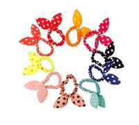 10pcs Bowknot Cravatta per Capelli a Punta d'onda/Anello/Cerchio/Fascia Supporto di Coda di Cavallo in Gomma Elastica conveniente e Durevole Nice