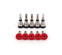10Pcs Brass 2mm Small Size Banana Female Jack Panel Test Socket Connector MQXFCZUX(Red and Black)
