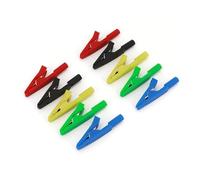 10Pcs Brass 5 Colors 41mm Insulated Test Alligator Clip With 2mm Female Jack EKFBQBGW(Mixed Colors)