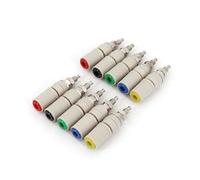10Pcs Brass M5 Type High Current 4mm Female Jack Panel Socket Test Binding MQXFCZUX(Mixed Colors)