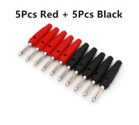 10Pcs Brass Nickel Plated 4mm Male Screw Type Stackable Plug Connector EKFBQBGW(10Pcs 5Red 5Black)