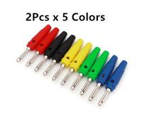 10Pcs Brass Nickel Plated 4mm Male Screw Type Stackable Plug Connector MQXFCZUX(10Pcs Mixed Colors)