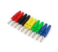 10Pcs Brass Nickel-Plated Cross 4mm Male Stackable Banana Plug Solder Type Connector AUOQKQUT(Mixed Colors)
