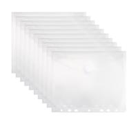 10PCS Buste a Perforazione A5 con Bottone, Busta Plastica A5 Perforata a 7 Fori, Busta Raccoglitore A 5 Impermeabile per Documenti, Archivio Ufficio Scuola Viaggio 23x18cm