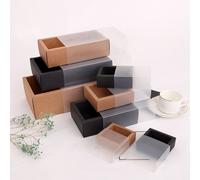 10pcs Cartone Imballaggio Scatola Con Trasparente PVC Finestra Biscotti Cake New