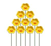 10PCS Ceramic Bee Watering Cups - 20x4cm Weather Resistant Flower Shaped Garden Drink Stations For Bees Butterflies Hummingbirds Outdoor Pollinator Support - Decorative Yard Accents