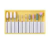 10pcs Ceramica Chiodo Drill Bit Rettifica Lucidatura Testa Spazzola di Pulizia Set BH-01