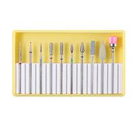 10pcs Ceramica Chiodo Drill Bit Rettifica Lucidatura Testa Spazzola di Pulizia Set BH-02