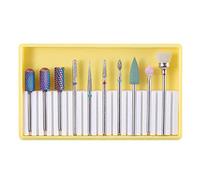 10pcs Ceramica Chiodo Drill Bit Rettifica Lucidatura Testa Spazzola di Pulizia Set BH-03