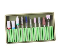 10pcs Ceramica Chiodo Drill Bit Rettifica Lucidatura Testa Spazzola di Pulizia Set BH-06