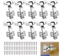 10Pcs Cerniere Ante Cucina con 60 Viti, Cerniera Ammortizzata Mobili Universali, Cardine Ammortizzatore Idraulico, Cardini Acciaio Installare Facile per Armadio Porta, Sala Pranzo, Bagno, Camera Letto