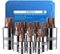 10PCS Chiavi XZN, Chiavi a Bussola Triple Square per 1/4'' 3/8'' 1/2'' Chiave Di