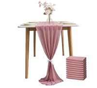 10pcs Chiffon Table Runner, 12x118 pollici Long Table Runner, elegante per il matrimonio Baby Shower Birthday Birthday Hold House Decorazioni
