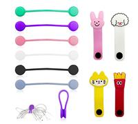 10pcs Clip per Cavi, Organizer per Cuffie, Avvolgicavo in Silicone, Cartone Animato per Cavo Dati, Creativo Organizer per Cavi, Fascetta per Cavi Dati, Rotondo