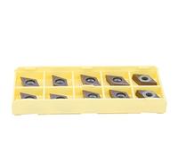 10pcs CNC Tornio CNC Inserisci Blade DCMT11T304 LF6018 Strumenti di taglio in metallo ad alte prestazioni per leghe di acciaio e resistenza al calore di 2 cm di spessore di 0,4 cm