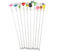 10Pcs Cocktail Stirrer Drink Mixing Stick Set Acrylic Mixer Blender Ba