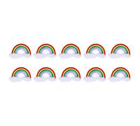 10Pcs Colorful Cloth Patch Cloud Rainbow Pattern Embroidery Applique Decoration Supplies