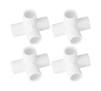 10PCS Connettore per Tubo in PVC 25mm Diametro Interno Raccordi Ad Angolo a T Raccordo a T in Plastica Raccordo in PVC a 4 Vie (Bianco)