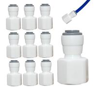 10pcs Connettore rapido dritto dritto 3/8 Filetta femmina a 1/4 OD Tubo rapido Contrassetti di tubi per tubi per i depuratori d'acqua Accessori sistemi di osmosi inversa 1/4 Raccordi di connessione r