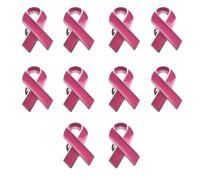 10pcs Consapevolezza Risvolto Pin Nastro Spilla Cancro Al Seno Assistenza Sanitaria Distintivi Benessere Pubblico Accessori Gioielli Spille Nastro di Consapevolezza, Misura unica, come descritto