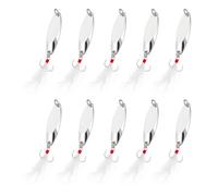10Pcs cucchiai da pesca in metallo 3/8 oz per esche, argento