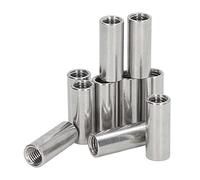 10PCS Dadi di Accoppiamento In Acciaio Inox 304 Filettatura Femmina Cilindrico Dado di Accoppiamento Asta Connettore Dado Cilindrico Dado di Collegamento