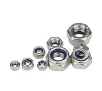 10PCS Dado Di Bloccaggio In Acciaio Inossidabile 304 Dado Antiallentamento Esagonale In Nylon Antiscivolo Autobloccante M3 M4 M5 M6 M8 M10 M12 M14 M16(M12)