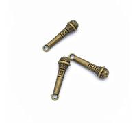 10pcs della Lega del Microfono di Fascino Argento Tibetano Risultati del Pendente Accessori Fai da Te Collana del Choker Dell'annataDurability