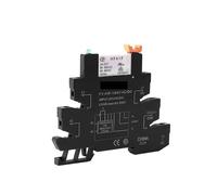 10PCS Din Rail Slim Relay Module HF-41F Integrated Power Relay With Relay Holder 12V 24V 48V 110V 230V 6.2mm AUOQKQUT(Black 110VAC)