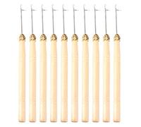 10pcs dreadlock uncinetti per capelli fai da te ago da crochet dreads con manico in legno per estensione capelli stile bambola micro trecce