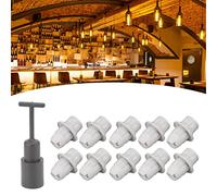 10PCS E14 Portalampada Base Portalampada Candela Resistente Alle Alte Temperature Sostituzione Portalampada per Casa (Bianco)