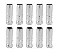 10Pcs E14 Tubo di Metallo per Base della Lampada a Candela Portalampada Accessori per L'illuminazione 25x80mm (Cromo)
