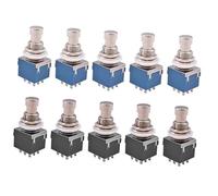 10PCS Effetti Per Chitarra Stomp Switch Interruttori A Pedale Per Chitarra Interruttore A Pulsante A Scatto A 9 Pin ON-on Con Terminale A Saldare parti di chitarra
