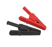 10pcs Electric Test Clip Brass Red Black 4mm/0.2in Hole 20mm/0.8in Open Type Copper Testing Clamp for Power Test