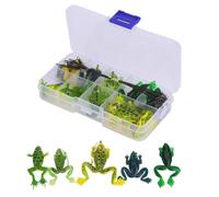 10pcs esca da pesca con rana morbida, esca da pesca con rana artificiale set di richiami gancio connettore filo anti-morso kit di accessori da pesca