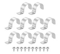 10Pcs Fascetta 1-3/8" Acciaio Inox 304, Morsetto 1 Foro, Argento