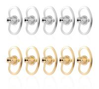 10pcs Fermoirs de Boucles d'Oreilles pour Oreilles Tombantes, Forme de Nez de Cochon Releveur de Boucles d'Oreilles pour Clous Boucles d'Oreilles Lourdes (Or + Argent)