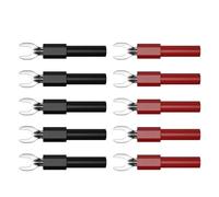 10PCS Forcella Isolata Tipo U Connettore del Cavo Elettrico Crimpare Terminale Y Spina a Forcella Presa a Banana in Rame 4mm J.20015(5 red 5 black)