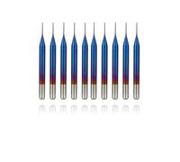 10pcs Fresa a cono Carburo di tungsteno, Frese a candela Frese per router di CNC, Carburo a grana ultra fine, Fresa per intaglio con fresa CNC Fresa rivestita blu per macchina per incisione PCB(0.6mm)