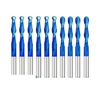 10pcs Fresa a punta sferica 3.175 Punta del router con gambo 0.8-2.5mm Diametro Nano Rivestimento blu Fresa a spirale Utensili CNC(10pcs Set A)