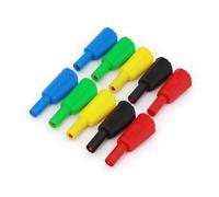 10Pcs Fully Insulated 4mm Male Stackable Plug Solder Type DIY Connector EKFBQBGW(Mixed Colors)